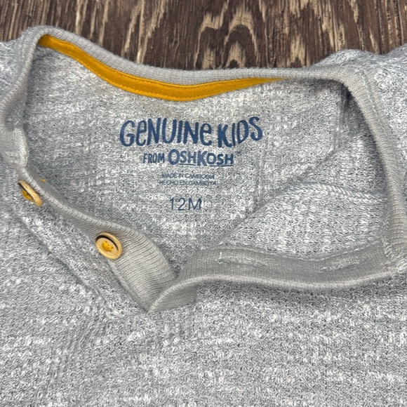 Gray and Cream Kids Henley Shirt size 12 months - Picture 4 of 6